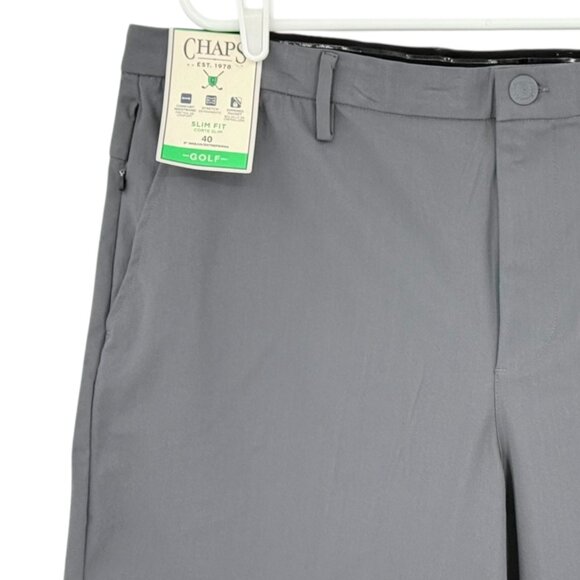 Chaps Golf Men's Slim Fit Gray Stretch Shorts Size 40 Comfort Waistband NWT - Picture 3 of 11